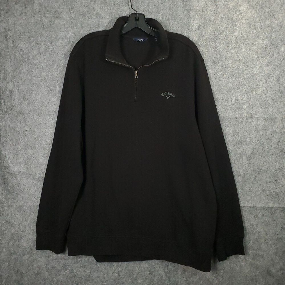 Callaway 1/4 Zip Pullover Long Sleeve Golf Sweatshirt Mens XL Blown Solid Cotton